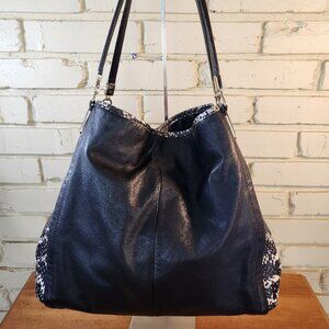 Like New Coach Phoebe BLack & White Python Shoulder Bag Purse